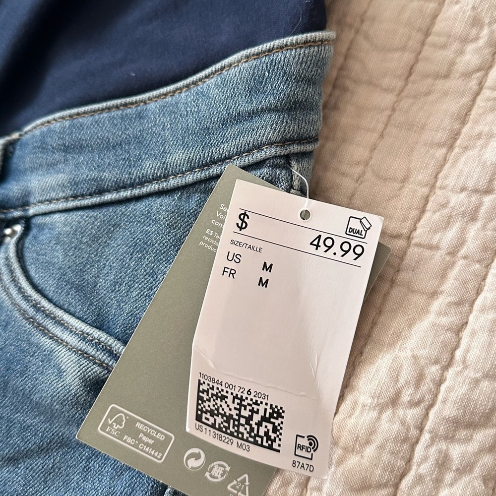 H&M Women's Maternity Straight Leg Jeans - Dark Blue - Picture 2 of 6